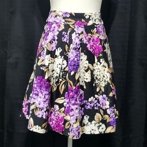 White house black market lilac floral skirt